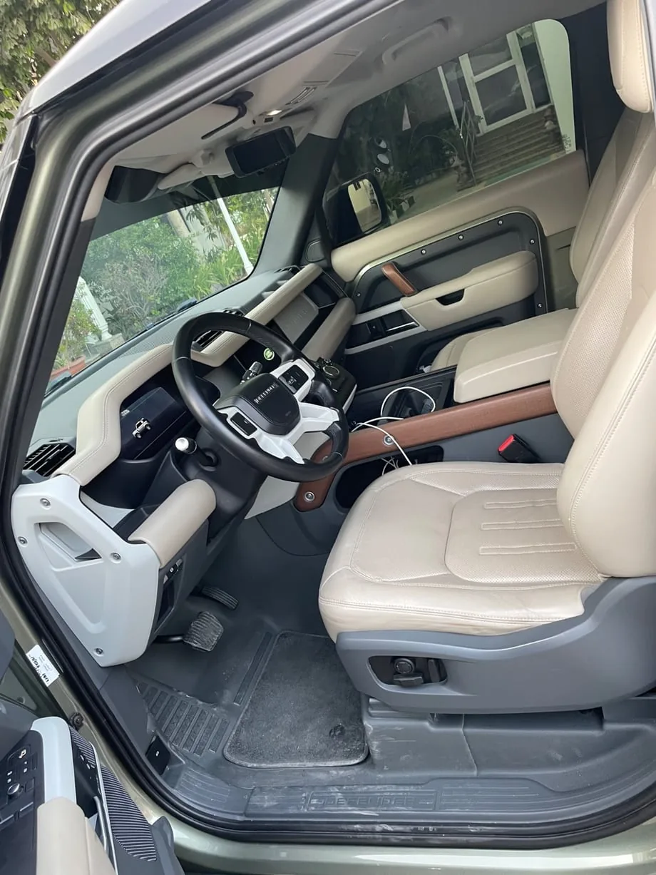 Driver-side floor and step before interior cleaning