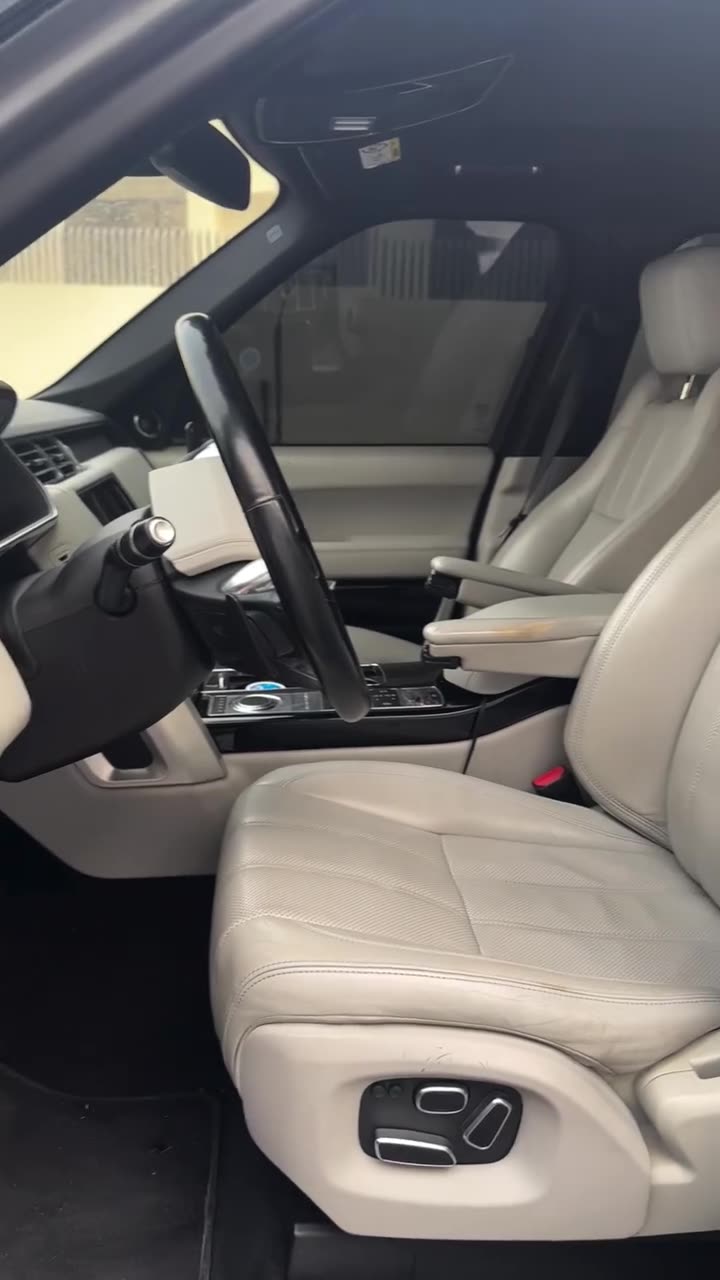 Range Rover leather interior photographed before detailed cleaning